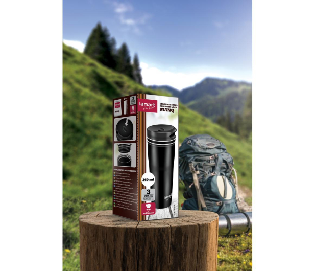 Lamart Kubek termiczny MANQ LT4049  (czarny/biały) - 1283536 - zdjęcie 4
